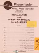 Phasemaster-Phasemaster MA Series, Rotary Phase Converter, Installation & Operations Manual-MA-01